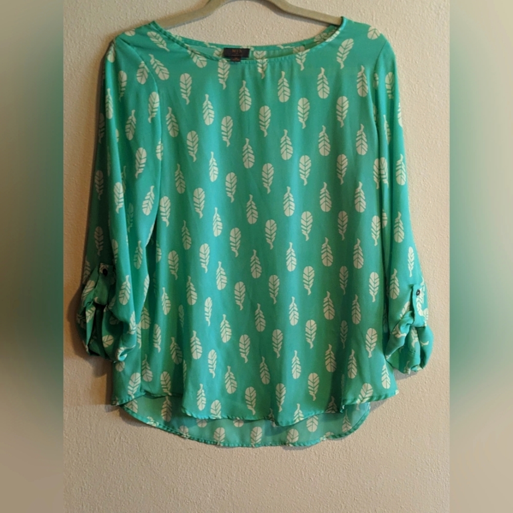 Mix By 41 Hawthorn Feather Blouse, Mid- Length Sleeves, Size Medium